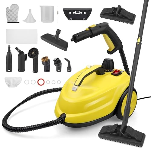 Pulizia a vapore, 2000 W pulitore a vapore professionale, riscaldamento rapido fino a 320 °F, serbatoio d'acqua da 2 l, pulitore a vapore portatile per mobili da cucina, bagno, pavimento e divano