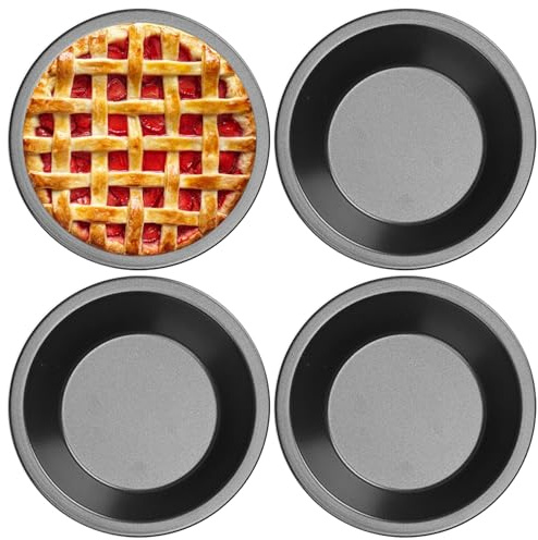 4 Uds Mini moldes para tartas de 4, 3x1, 2 pulgadas, antiadherentes, platos para hornear pasteles, bandeja redonda de acero al carbono para Pizza para horno, pasteles, quiches, tartas, postres