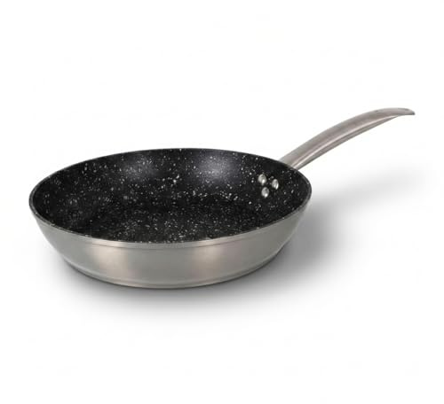INDE SANTA CLARA | Sartén Platinum 28 cm aluminio forjado 2,6 mm con mango de acero, sartén antiadherente full induction, apta para inducción, gas, vitro y eléctrica, sartenes inducción cocina diaria