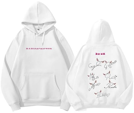 Felpa con Cappuccio con Motivo Lettera AlbumDRIP Regali for Tifosi A Maniche Lunghe for Uomini Donne Adolescenti(White,S)