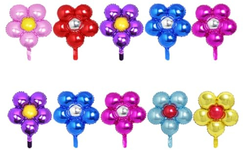 Flower Shaped Foil Balloons 20pcs Aluminium Film Party Decorations | Bar and Festival Banquets, Leak Resistant and Reusable, Easy Storage, Not Easy to Break Random Color