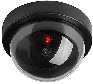 ELEAR nero fake dummy camera Videocamere finte macchina fotografica di sicurezza CCTV sorveglianza interna esterna IR LED lampeggiante luce rossa impermeabile
