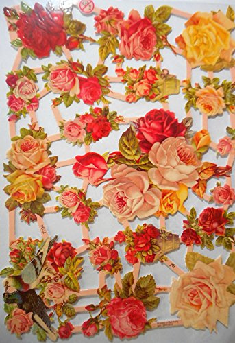 Glanzbilder Blume Vogel EF 7234 Oblate Posiebilder Scrapbook Deko GWI 512