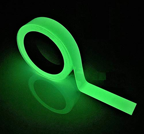 GTIWUNG Glow in the Dark Tape, Ruban Adhésif Autocollant, Lumineux Vert, Phosphorescent de Sécurité, Amovible, Imperméable à L'eau, Photoluminescent,10Mx1CM