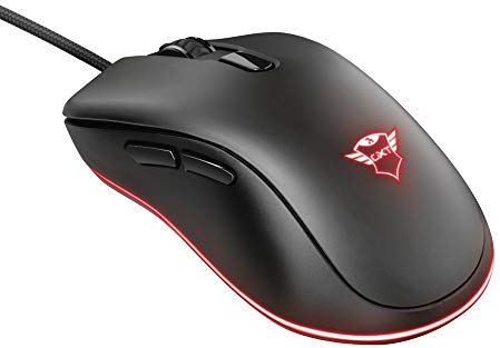 Trust Mouse Gaming GXT 930 Jacx, Illuminazione LED RGB Integrale, USB Plug & Play, con Filo, 6400 DPI, 6 Pulsanti Programmabili, Ergonomico, per PC/Computer/Mac, Nero