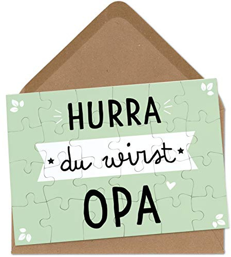 OWLBOOK Du wirst Opa Puzzle mit Brief-Umschlag Geschenke Geschenkideen für die Familie zur Geburt & Schwangerschaft verkünden