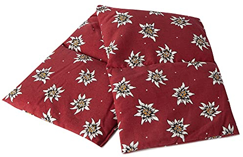 4-Kammer Johanniskernkissen 20x60cm groß - Wärmekissen & Kältekissen - 60x20cm Körner-Kissen Johanniskern, Blume-Edelweiß