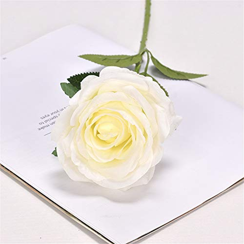 Künstliche Blumen, Künstliche Rosen Echte Berührung für Hochzeit Party Deko DIY, Künstlich Blume für Hochzeit Büro Tisch Fenster Wohnzimmer, Schlafzimmer (Weiß, 6)