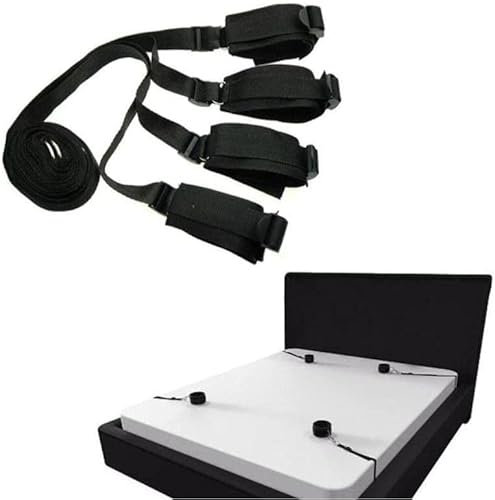 Adjustable Bed Restraint Set | BDSM Bondage Straps for Couples | Soft & Comfortable Sex Restraints | Kinky Bedroom Accessories for Enhanced Intimacy