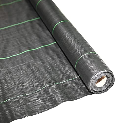 Ram® Heavy Duty Weed Fabric Control Weed Control Fabric Ground Cover Membrane UV Stabilised Weed Fabric For Patios Garden Flower Beds Landscaping (2M X 10M) - Black