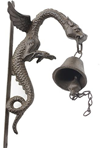AZICYN Türklopfer Antik Drachen Türklingel, Europäischer Stil Handgemachte Gusseisen Wanddekoration Türklingel für Bauernhaustore Schloss Haustür