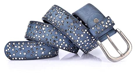 Zarte verstellbare Schnalle Gürtel für Damen, Lokomotive, Nieten, Stern-Taillengürtel, Western-Cowgirl-Y2K, Mädchen-Gürtel für Jeans, Herren, Nieten-Hüftgurte, dünne Hüftgurte für Damen, Nachtclub,