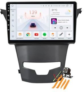 Android 13.0 Coche Radio 2 Din Estéreo para Ssangyong Korando 2014-2018 GPS Sat Navi 9'' Cartablet Multimedia Vídeo Reproductor BT FM Receptor con Carplay 4G 5G WiFi DSP SWC,Y400s