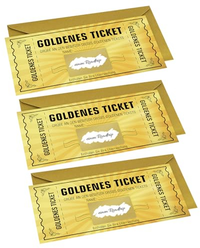 WenmthG - 3 PCS Gutschein zum selber ausfüllen mit Rubbelaufkleber - Goldenes Ticket, Geburtstagskarte, GeburtstagsGeschenk - Rubbelkarte zum beschriften - Geschenke für Freundin, Geschenke für Frauen
