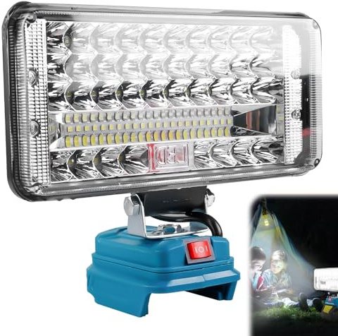 Akku LED Arbeitsleuchte für Makita 18V, 90W LED Baustrahler Lampe mit USB Aufladung, 7500LM 7 zoll Tragbarer Strahler Akku Scheinwerfer, Flutlichter Baustellen Lampe für Makita 18V kein Akku