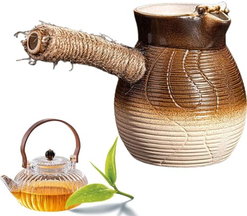 Teiera a induzione, teiera in ceramica cinese, teiera in argilla splendidamente progettata per tè sfuso, bustine di tè, latte, caffè, fornello a induzione