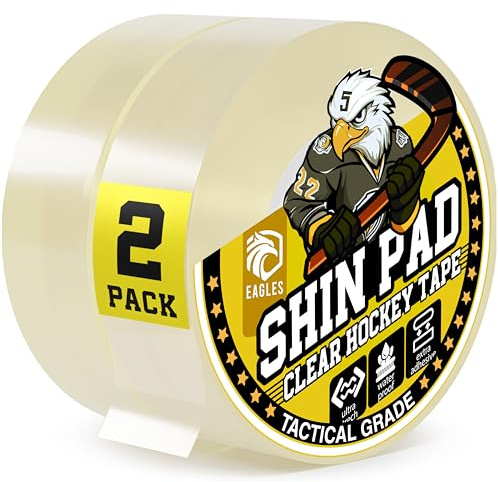 EAGLES Hockey Tape Multipurpose Cloth Tape Roll for Lacrosse Baseball & Softball Bats, Rackets, Pullup Bars, Gardening Tools, Sports Gift Perfect for Wrist, Ankle, Foot, Knee and Hand Taping (Clear)