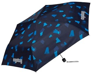 ergobag Regenschirm | Ultraleichter Kinderschirm für die Schultasche mit Tasche, kompakt zusammenfaltbar und mit 90 cm Durchmesser