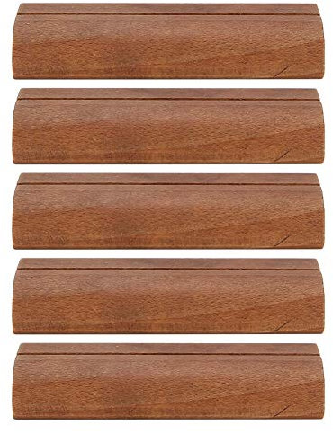 Respicefinem 5 Stück Holz-Visitenkarten-Fotoständer Helle Farbe aus Density Board 2 Nicht nur für Visitenkarten geeignet sondern auch für Notizen Menüs und mehr für Büro und Wohnzi