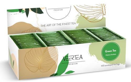 Veertea Tee - Grüner Tee - Teebox - Tee Geschenkset - Tea Set - Sorgfältig Ausgewählte Sorten - 100 Teebeuteln, Geschmack und das Aroma bewahrt