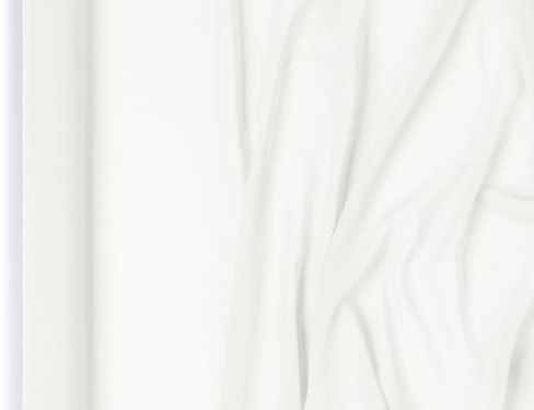PartyDeco Tischläufer Chiffon 48cm x 5m - Tischband für Hochzeit Ostern - Tischdeko Hochzeitsdeko - Fotohintergrund Deko Stoff - Eventdeko Tischdecke - Halbtransparenter Dekostoff - Weiß