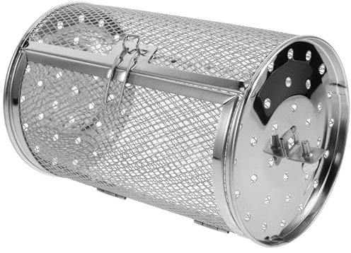 Cabilock Panier Barbecue Rotatif Acier Pour Four Et Grill Accessoire Rôtissoire à Rotation Uniforme Avec Serrure Pour Fruits Secs Et Gril Bbq