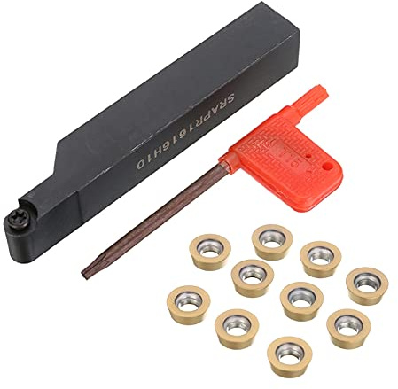 PNMNZTPAP Good Toughness SRAPR1616H10 CNC Face Milling External Lathe Blade Holder Turning Boring Tool + 10pcs RPMT10T3MO Inserts Lathe Cutting Tool
