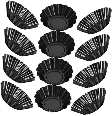 Cabilock 12 Stück Tortenformen Zum Backen Cupcake Pan Eierkuchenformen Zum Backen Geformt Muffin Hülse Scharfe Schalen Törtchen Groß Tortenförmchen Backen Wiederverwendbare Backförmchen
