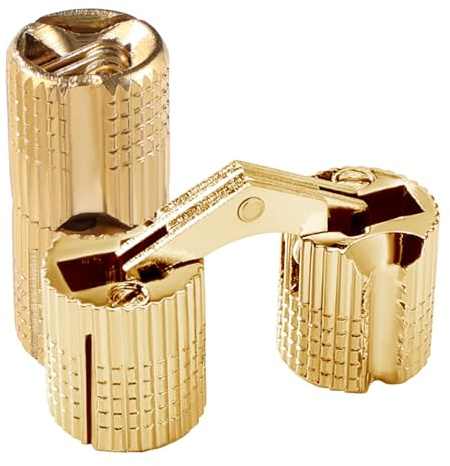 VooGenzek 2 Pièces 12mm Charnière Invisible Laiton Tonneau, Charnière Laiton Caché Ouverture à 180° Angle, Charnières à Barillet Dissimulées, pour Boîtes à Cadeau Bijoux Bricolage