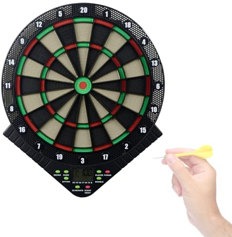 Pantalla LCD Electronic Dartboard Kids Dartboard Set - Set electrónico de Seguridad Dart - con Tablero Digital, 6 Dardos para la Deportiva Interior y Exterior