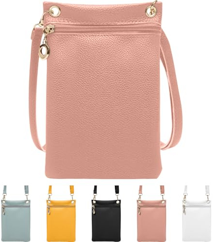 Mayoii Energather Handytasche zum Umhängen Damen Weiche PU-Leder Handy Tasche zum Umhängen Modische Handytasche mit abnehmbarem Schultergurt Kleine Handytasche für Damen (Rosa, Einheitsgröße)