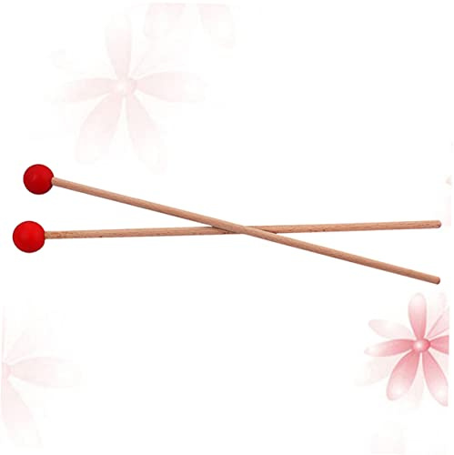 DECHOUS Glockenschlägel mit Holzgriff Percussion- Perkussionsstäbe für Glockenspiel Gummikopf Musikinstrumentenzubehör Rot