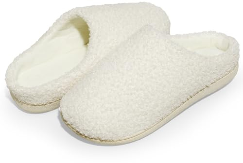 Anmerl Chaussons pour Femmes en Mousse à Mémoire Hiver Chaud Enfiler Pantoufles Maison avec Doublure en Peluche et Semelles en Caoutchouc Antidérapantes pour Intérieur et Extérieur