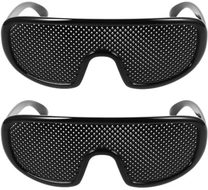 ADOCARN 2-Teilige Lochbrillen Zur Verbesserung Der Sehkraft – Ergonomische Pinhole Brille Mit Rundem Rahmen FüR Kurzsichtigkeit Leicht Und Komfortabel Zum Wandern Und Autofahren