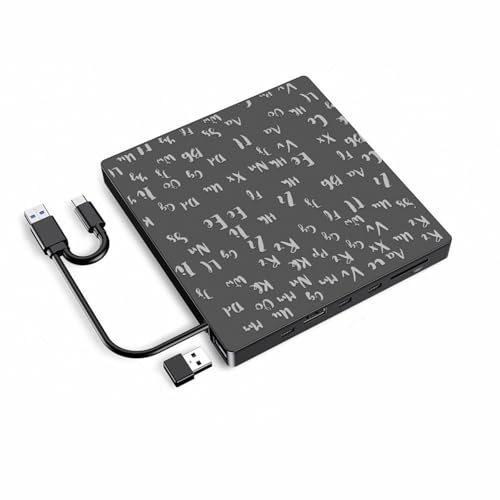 WHKM Graveur DVD externe portable RWs Deux interfaces USB Type C Vitesse rapide CD Enregistreurs Lecteur Transfert de données Graveur externe