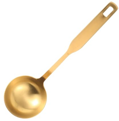 FUNOMOCYA Cucharón Sopero Pequeño De Acero Inoxidable 304 Dorado, Cuchara Sopera China Resistente, Utensilio Multifuncional Para Sopa y Estofado, Adecuado Para Cocina y Servir