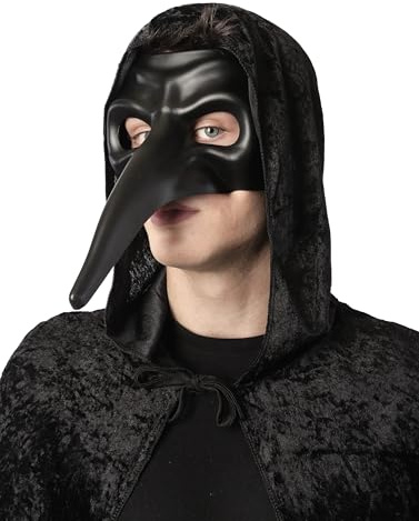 Wildarms Máscara de médico de la peste con pico de pájaro para adultos - Accesorio para disfraz medieval, máscara para fiesta temática de Halloween o carnaval