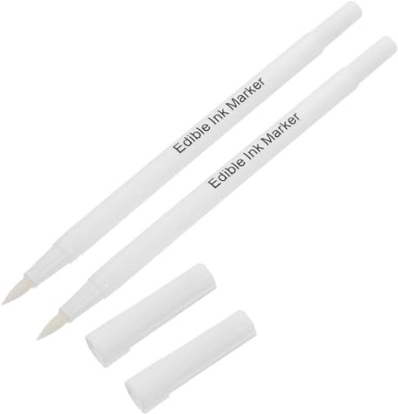 GALPADA 2pezzi Penna Pigmentata Commestibile in Plastica Resistente Strumento Per Decorare Torte e Biscotti Da Disegno Bianca
