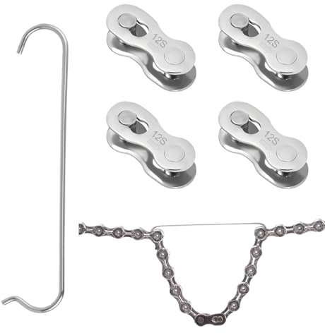 4 Paires Maillons Acier, Chaine Velo, Attache Rapide Chaîne Vélo 12 Vitesses, Avec Crochet de Chaîne en Acier Inoxydable, Connecteur de Chaîne Bicyclette, pour Vélo 12 Vitesse Chaîne