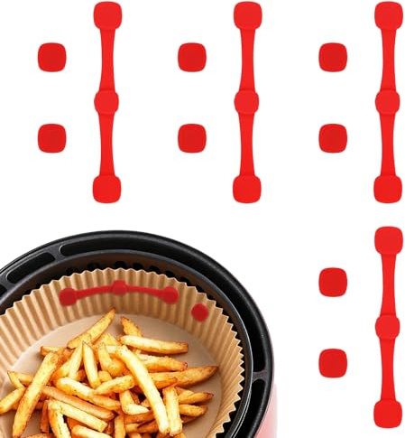 12 Pcs Magnete für Airfryer Backpapier,BPA-frei Zubehör für Heißluftfritteuse Verhindert Verrutschen & Verbrennen Kompatibel mit Ninja/Philips/Cosori Airfryer