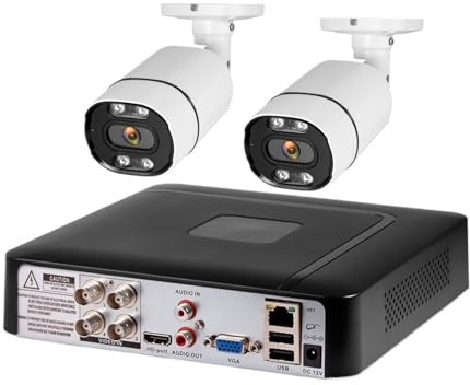 4CH 5MP Surveillance Security Camera System CCTV Kit 6 IN 1 Video Audio Recorder Face Detection(None,4CH and 2PCS 5MP)