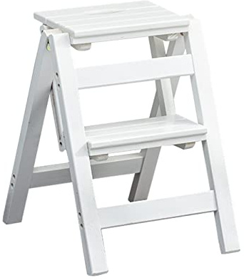2-stufiger Hocker für Erwachsene, rutschfeste Trittleiter aus Holz, Trittleiter für Küche & Bad, vielseitige Haushalt-Fußstütze und stabiles Design für Arbeitsplatten & Toiletten