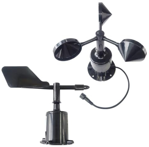 30m/s Weather Station Outdoor 3 Cup Anemometer Sensor Polycarbon Fiber Wind Speed Wind Direction Sensor Output RS485 4-20MA 0-5V(RS485 Kit)