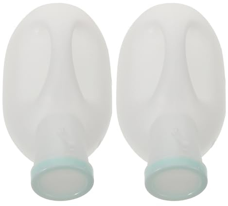 Hemobllo Orinatoio Maschile Portatile 2 Pezzi da 2000ml in Plastica Bianca con Coperchio Ergonomico per Viaggi su Strada e Uso in Auto per Anziani e Uomini