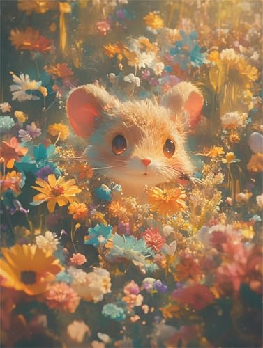 Puzzle 100 Teile Erwachsene Niedliche Maus, Unmögliche Klassische Puzzles 100 Teile, Geschicklichkeitsspiel für Die Ganze Familie, Puzzles Farbenfrohes Home Dekoration Geschenke 40x28cm