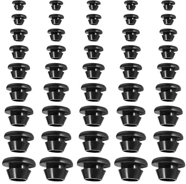 Thapncow Tappi In Silicone, 90-Pack Passacavi Guarnizione in Gomma, Per Paratie Cucina Tappi Tenuta Stagna Impermeabili, Tappi in Gomma, Nero(3-14 mm)