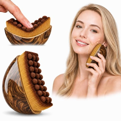 2 PCS Lymphatic Drainage Brush, Facial Dry Brush for Jawline, Cheeks & Neck Contouring Tool for Reducing Puffiness, Double Chin & Boosting Circulation