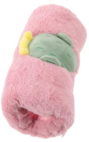 KOMBIUDA Portable Comfortable Thermal Hand Pillow Hand Warmer Muff with Cactus Pattern Pink Soft Stretch Velvet Material in Winter for Outdoor Activities Suitable for Women and Men