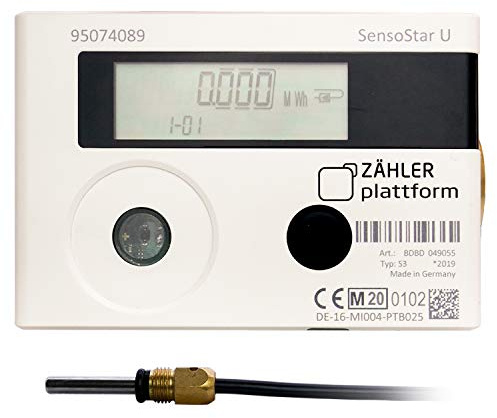 Zähler Plattform Wärmezähler SensoStar U Eichung 2026 Ultraschall Kompaktwärmezähler Nenndurchfluss Qn 3,5 m³/h, Anschlussgewinde 1 Zoll, Baulänge 130 mm, Temperaturfühler Ø 5,0 mm Wärmemengenzähler