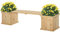 Outsunny 37L Wooden Garden Planter & Bench Combination Garden Raised Bed Patio Park Natural 176 x 38 x 40 cm